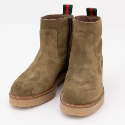 PATRICIA MILLER Bottines daim olive semelle gomme Femme KAKI Discount