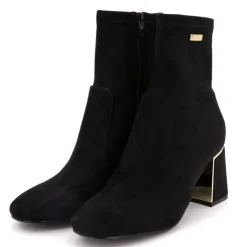 LES TROPEZIENNES PAR M.BELARBI Bottines Dam suédine liseré or Femme NOIR Clearance