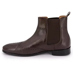 CHRISTIAN LAURIER Bottines en cuir chelsea avec élastique Homme MARRON New