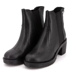 LES TROPEZIENNES PAR M.BELARBI Bottines en cuir mine à motif serpent Femme NOIR Clearance
