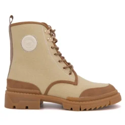 LES TROPEZIENNES PAR M.BELARBI Bottines en tissu Dypster noir avec fermeture éclair Femme BEIGE New