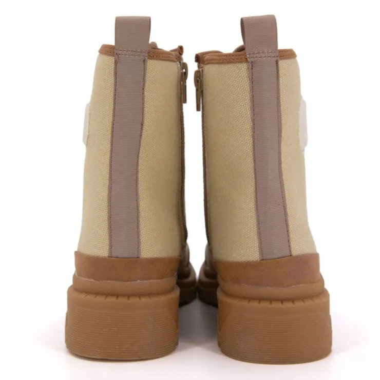 LES TROPEZIENNES PAR M.BELARBI Bottines en tissu Dypster noir avec fermeture éclair Femme BEIGE New