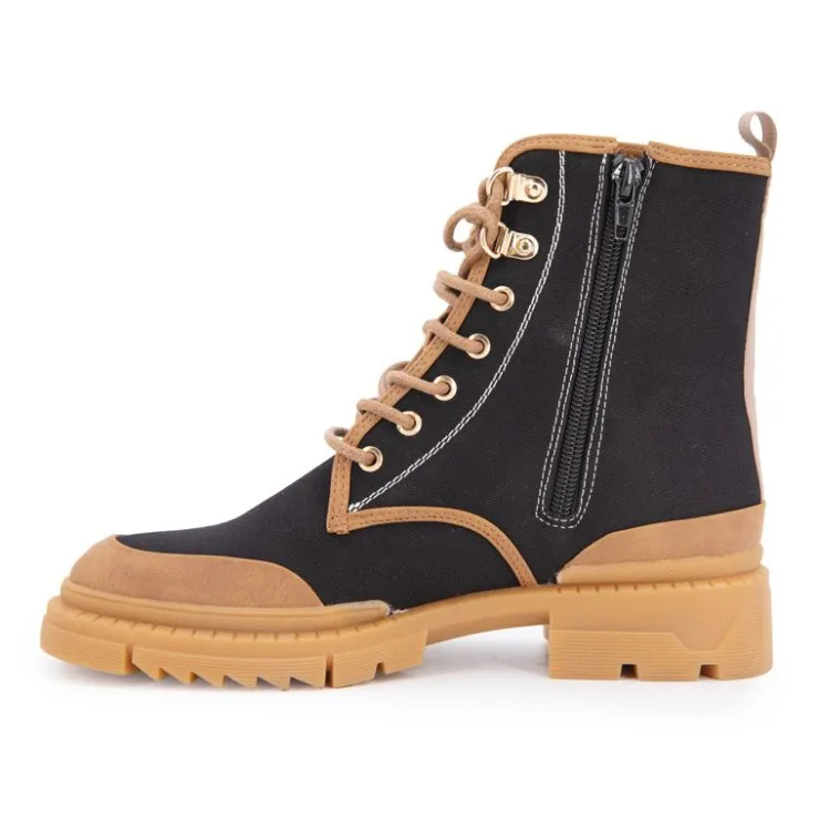 LES TROPEZIENNES PAR M.BELARBI Bottines en tissu Dypster avec fermeture éclair Femme NOIR Discount