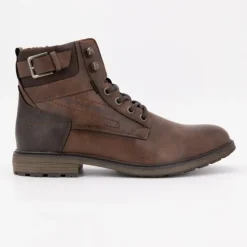 TOM TAILOR Bottines fourrées cognac à lacets avec zip Homme MARRON Outlet