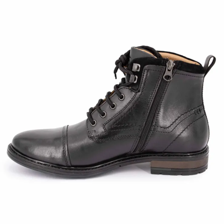 PIERRE CARDIN Bottines Henrycar à Lacets Wilex73 Cuir Homme NOIR Outlet