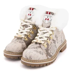 LES TROPEZIENNES PAR M.BELARBI Bottines Lacen croco -serpent Femme BLANC Hot