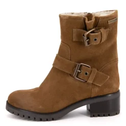 LES TROPEZIENNES PAR M.BELARBI Bottines Lynette style motard camel en cuir Femme MARRON