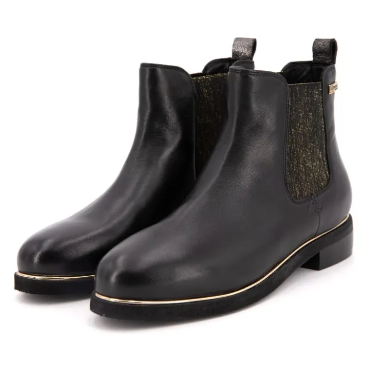 LES TROPEZIENNES PAR M.BELARBI Bottines Micky es liseré or Femme NOIR Hot
