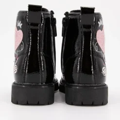 DOCKERS BY GERLI Bottines montantes brillantes à lacets motif coeur à paillettes Enfant NOIR Hot