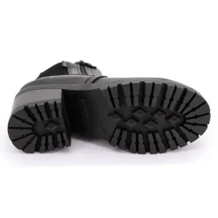 DOCKERS BY GERLI Bottines es à talon crantées zip sur le côté élastiquées en arrière Femme NOIR New