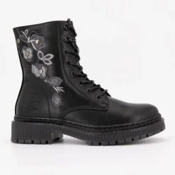 DOCKERS BY GERLI Bottines es broderie fleurs à lacets Femme NOIR Hot