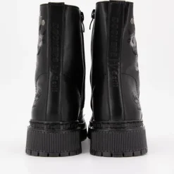 DOCKERS BY GERLI Bottines es broderie fleurs à lacets Femme NOIR Hot