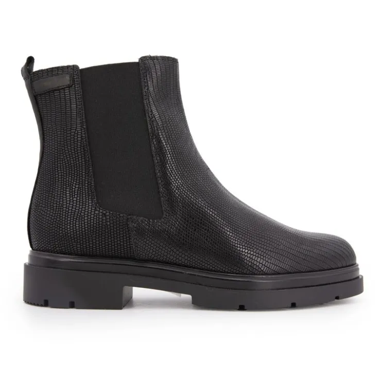 LES TROPEZIENNES PAR M.BELARBI Bottines es selma motif peau de serpent en cuir Femme NOIR New