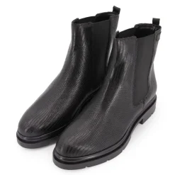 LES TROPEZIENNES PAR M.BELARBI Bottines es selma motif peau de serpent en cuir Femme NOIR New