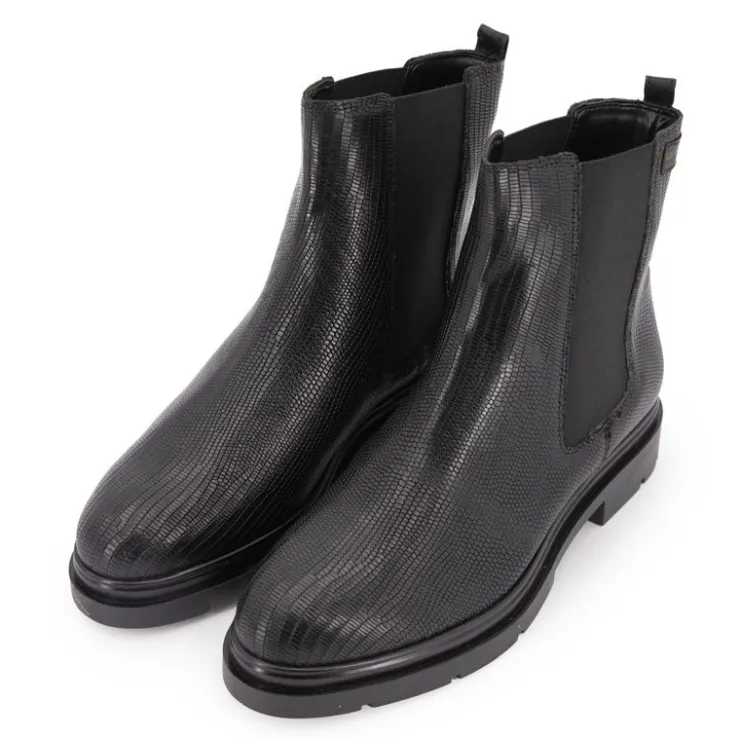 LES TROPEZIENNES PAR M.BELARBI Bottines es selma motif peau de serpent en cuir Femme NOIR New