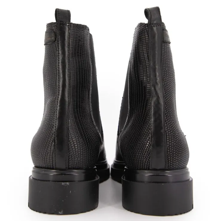 LES TROPEZIENNES PAR M.BELARBI Bottines es selma motif peau de serpent en cuir Femme NOIR New