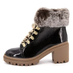 LES TROPEZIENNES PAR M.BELARBI Bottines Rosenn or fausse fourrure marron Femme NOIR Outlet