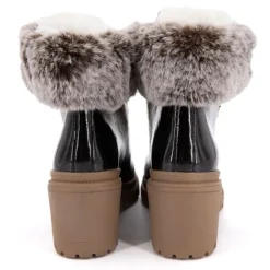 LES TROPEZIENNES PAR M.BELARBI Bottines Rosenn or fausse fourrure marron Femme NOIR Outlet