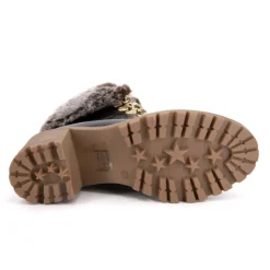 LES TROPEZIENNES PAR M.BELARBI Bottines Rosenn or fausse fourrure marron Femme NOIR Outlet