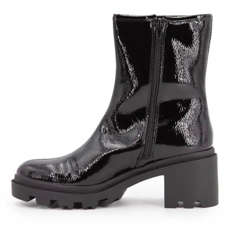 LES TROPEZIENNES PAR M.BELARBI Bottines vernis Delizia talons crantés Femme NOIR Outlet