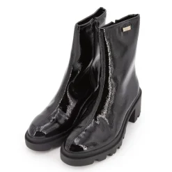 LES TROPEZIENNES PAR M.BELARBI Bottines vernis Delizia talons crantés Femme NOIR Outlet