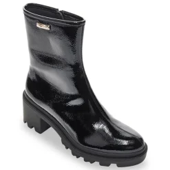 LES TROPEZIENNES PAR M.BELARBI Bottines vernis Delizia talons crantés Femme NOIR Outlet