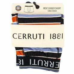 CERRUTI Boxer à rayures coton stretch Homme MULTICOLORE New