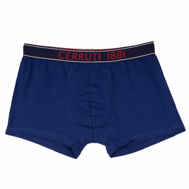 CERRUTI Boxer bande élastique logo coton mélangé stretch Homme BLEU Outlet