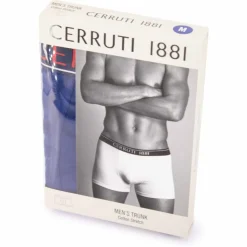 CERRUTI Boxer bande élastique logo coton mélangé stretch Homme BLEU Outlet