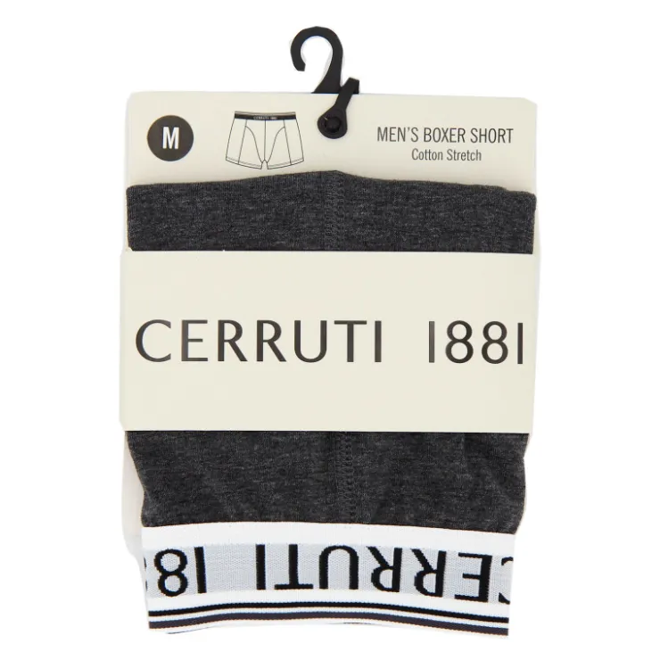 CERRUTI Boxer conton doux stretch Homme GRIS FONCE Best