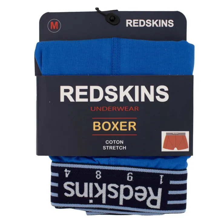 REDSKINS Boxer en coton Homme BLEU ROI Clearance