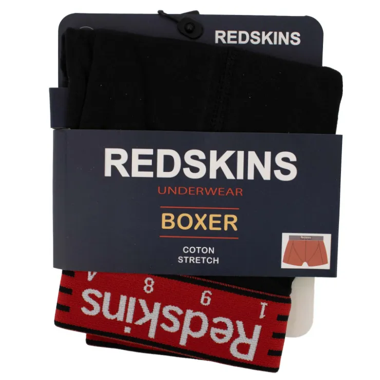 REDSKINS Boxer en coton Homme NOIR New