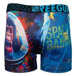 FREEGUN Boxer en microfibre imprimé singe Homme BLEU New