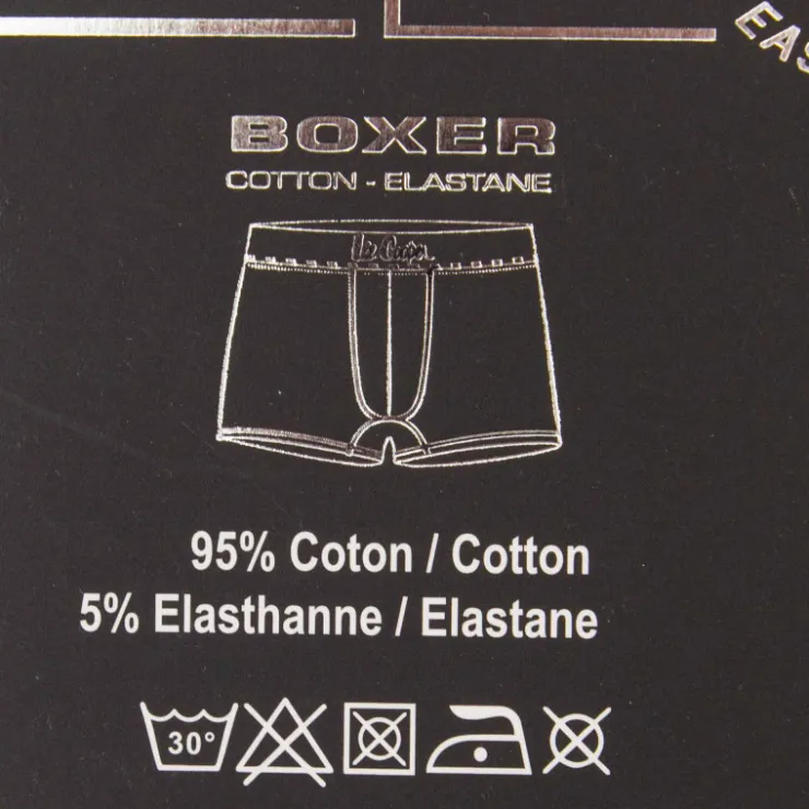 LEE COOPER Boxer lot x2 coton doux stretch Enfant NOIR Best