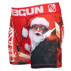 FREEGUN Boxer microfibre élastique imprimé Nöel avec coffret canette Enfant NOIR Best