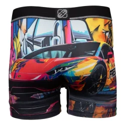 FREEGUN Boxer multicolor imprimé voiture et grafiti Homme NOIR New