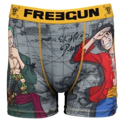 FREEGUN Boxer One Piece avec Zorro et Monky D.Luffy Homme JAUNE Discount
