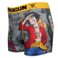 FREEGUN Boxer One Piece avec Zorro et Monky D.Luffy Homme JAUNE Discount