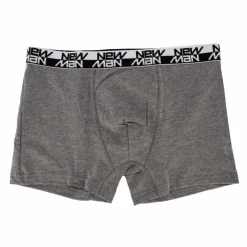 NEW MAN Boxer stretch coton logo sur l'élastique Homme GRIS Discount