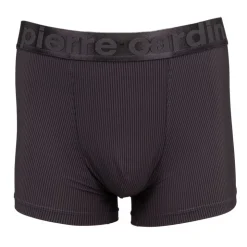 PIERRE CARDIN Boxer uni cotelé en microfibre Homme GRIS FONCE Discount