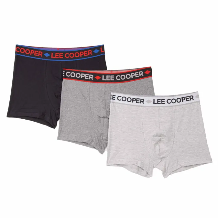 LEE COOPER Boxer uni lot x3 Nathan Homme GRIS Discount