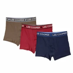 LEE COOPER Boxer uni lot x3 Nathan Homme BLEU FONCE New