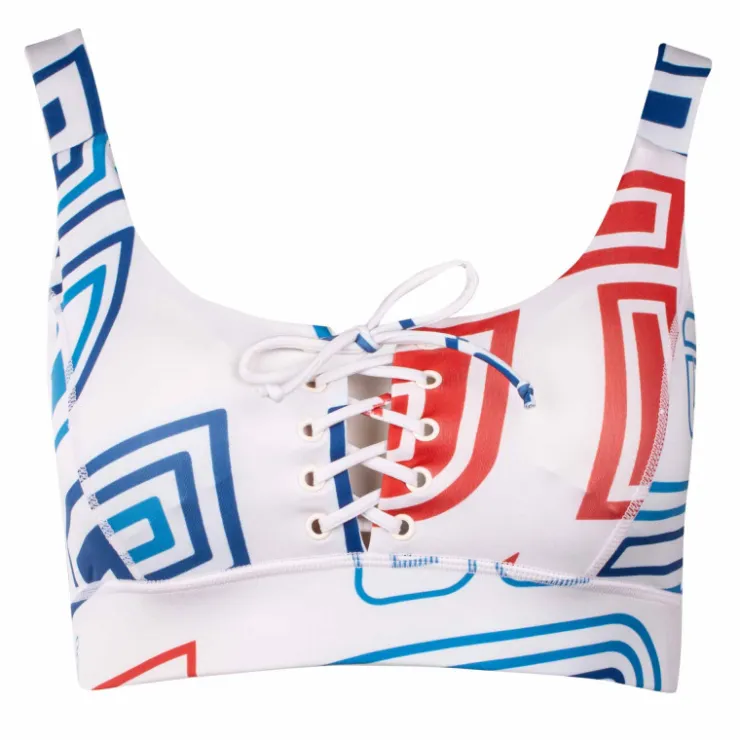 GUESS Brassiere avec lacet imprimé graphique Femme BLANC ECRU Best