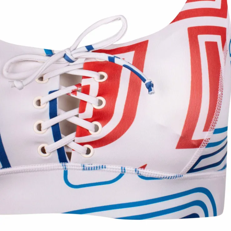 GUESS Brassiere avec lacet imprimé graphique Femme BLANC ECRU Best