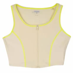GUESS Brassiere structuré liseré coloré avec fermeture éclair Femme JAUNE New