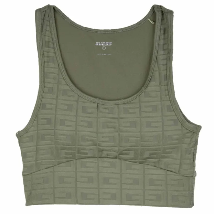 GUESS Brassiere texturée col rond Femme KAKI Online