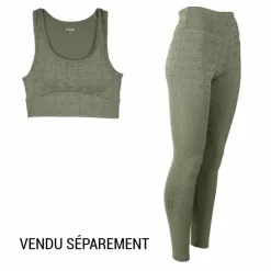 GUESS Brassiere texturée col rond Femme KAKI Online