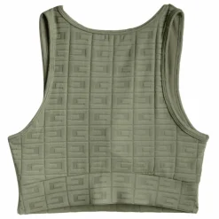 GUESS Brassiere texturée col rond Femme KAKI Online