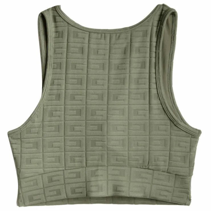 GUESS Brassiere texturée col rond Femme KAKI Online