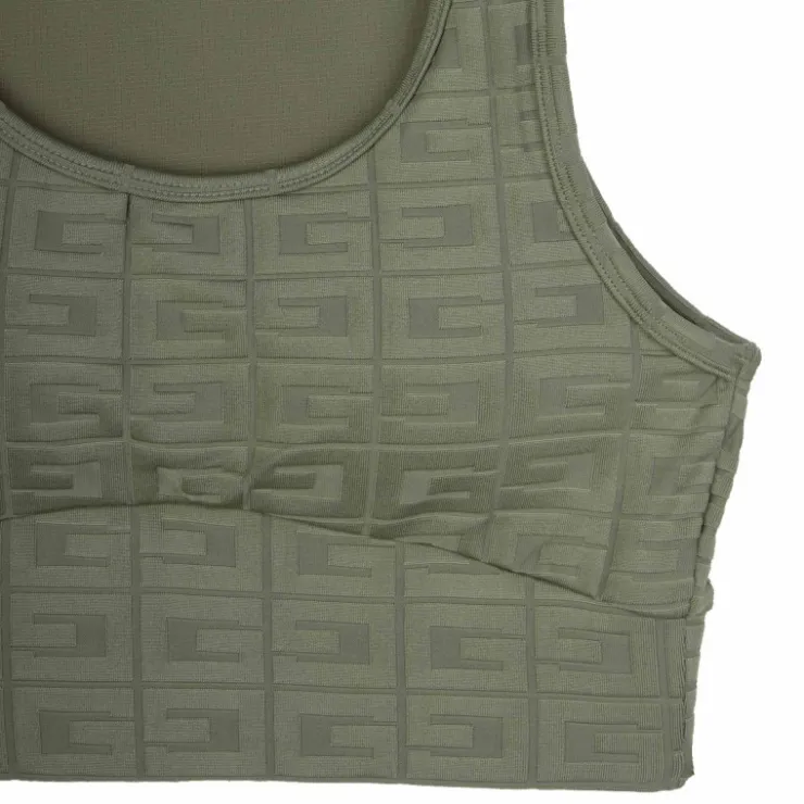 GUESS Brassiere texturée col rond Femme KAKI Online